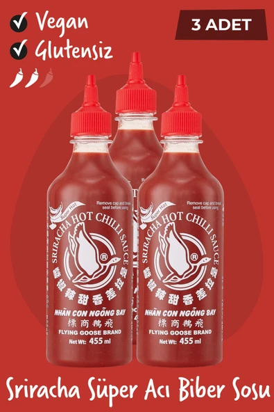 Flying Goose Sriracha Süper Acı Chilli Biberi Sosu 455ML 3 Adet