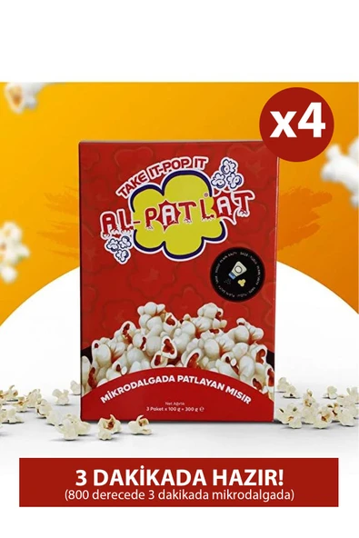 AL-PATLAT MİKRODALGADA PATLAYAN MISIR  3x100 gr 4 Adet ürün görseli