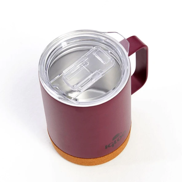 Igloo Cork Mug 350ml-BORDO - Resim 4