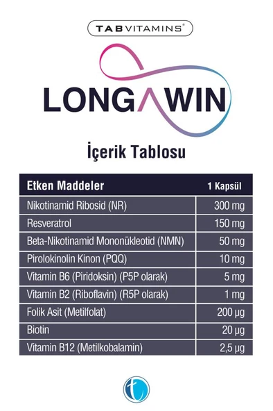Longawin 30 Bitkisel Kapsül NR Nikotinamid Ribosid NMN Resveratrol PQQ - Resim 2