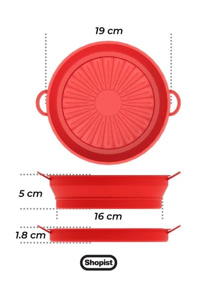 Katlanabilir Airfryer Pişirme Kabı Silikon Pişirme Seti 6 Litreye Kadar Tüm Cihazlara Uygun - 3