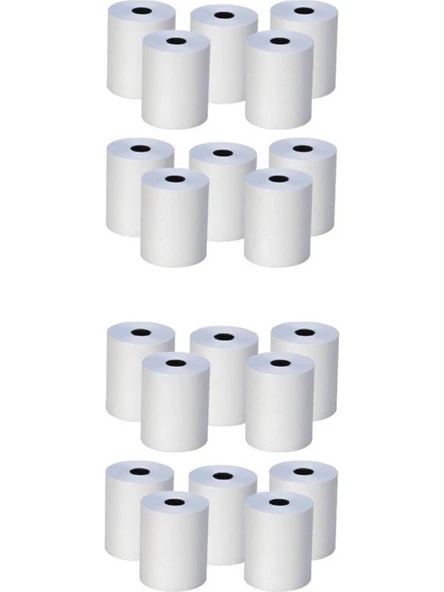 56x12m Termal Rulo Yazar Kasa Pos Kağıdı 12 Metre / 100 Adet (10 Paket) - 2