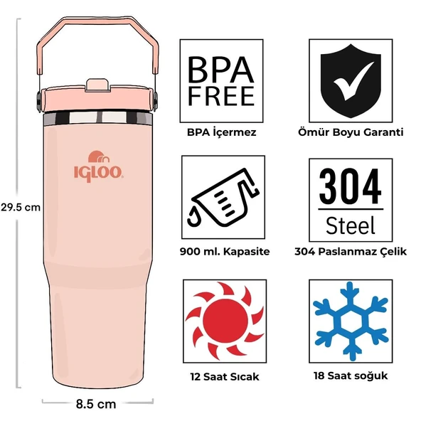 Igloo Powder Termos 900ml-SOMON - Resim 10