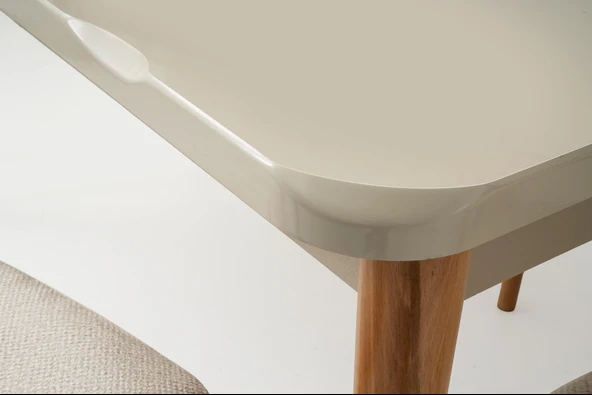 Duru Paris Mdf Lak Panel Açılır Yemek Masa Takımı 90x160 - Resim 4