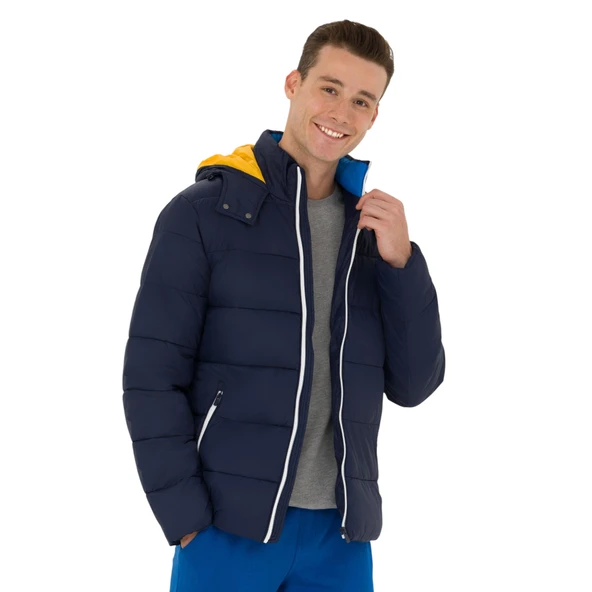 Erkek Lacivert Mont - Resim 2