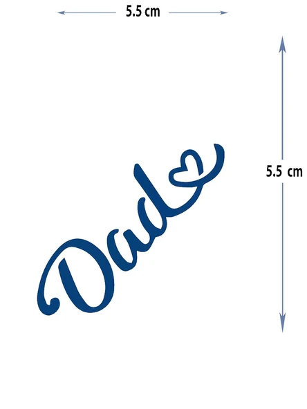 MED-151 YARI KALICI DAD-BABA YAZILI KALP DESEN DÖVME-TATTO ürün görseli