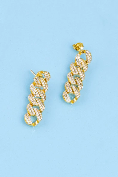 Gümüş Pazarım Altın Kaplama 925 Ayar Gümüş Gurmet Küpe - 4