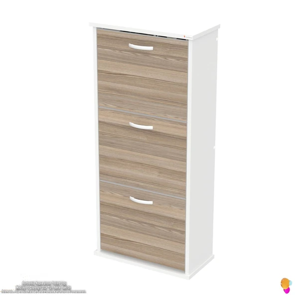 Modilayn VARBİ Asma Kapı Önü 52x 115x 26 cm’ lik 3 Düşer Kapak 6 Göz Bölmeli Ayakkabılık - Resim 6