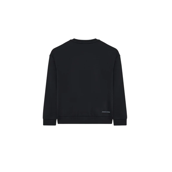 B Essential Crew Neck Sweatshirt Büyük Erkek Çocuk Siyah Sweatshirt Sk232065-001 - Resim 7