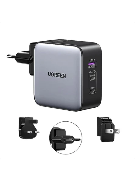 UGREEN 65W GaN 3 Portlu Seyahat Hızlı Şarj Cihazı , 90409 ürün görseli