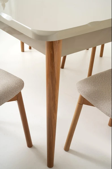 Duru Paris Mdf Lak Panel Açılır Yemek Masa Takımı 90x160 - Resim 3