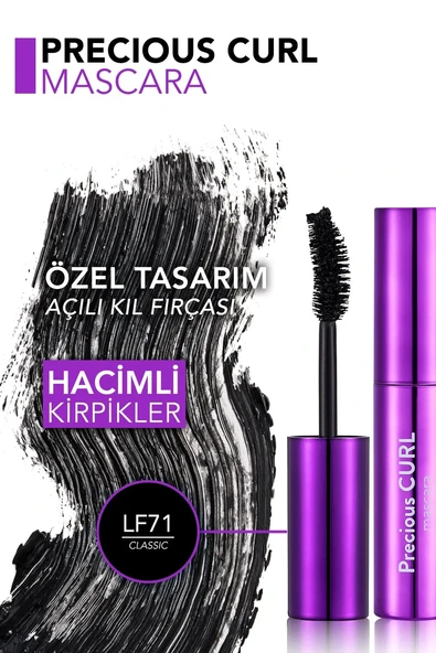 Flormar Precious Curl Yoğun Hacim & Kıvrım Veren Klasik Siyah Maskara LF71 PRECIOUS CURL MAS - Resim 4