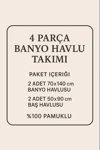 4 Parça Banyo Havlu Takımı %100 Pamuklu Dry Antrasit Yeşil - Resim 3