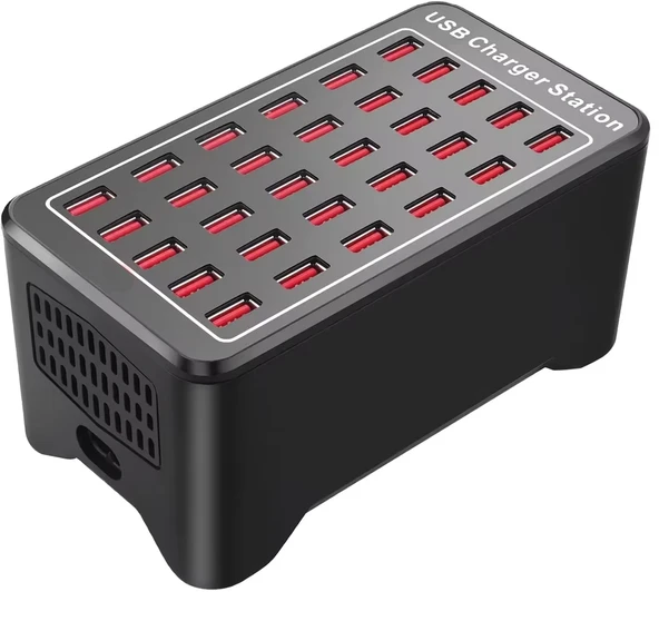 Daytona 150 Watt USB HUB 30 Portlu Ergonomik Çoklu Şarj İstasyonu - Resim 3