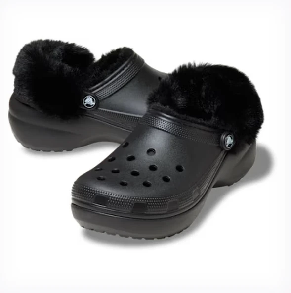 Crocs Classic Platform Fuzz Lined Clog Kadın Terlik 212854 - Resim 2
