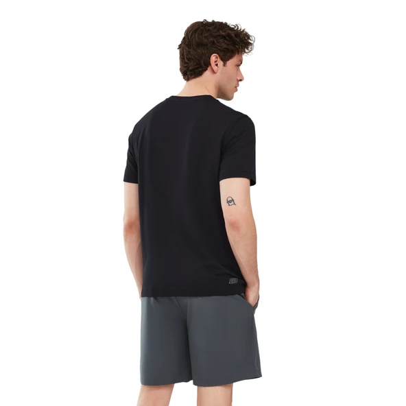 Graphic T-shirt M Short Sleeve Erkek Siyah Tshirt S241065-001 - 6