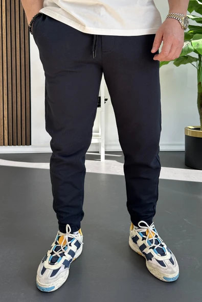 Erkek Fit Kesim Eşofman Altı Lacivert Edw229 - Resim 2