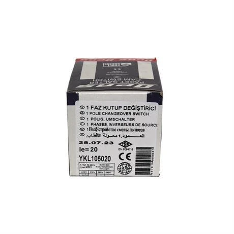 Opaş 1x20A 1-0-2 Kilitli Kutup Değiştirici Pako Şalter - YKL105020 - Resim 4