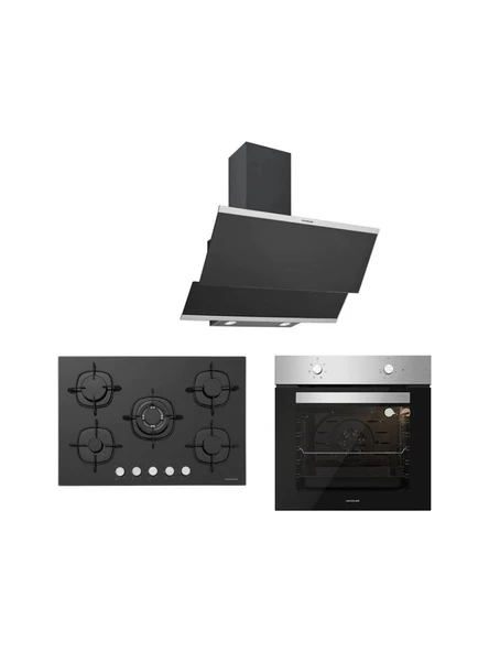 Silverline BO6501X01 - CS5365B01 - 3420 Classy 60 Siyah Ankastre Set ürün görseli 1