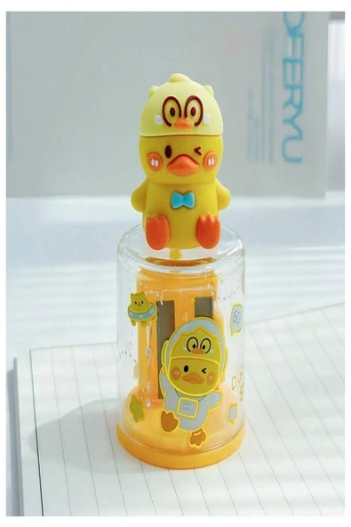 Mini Figürlü Sevimli 2 li Kalem Traş 2 Adet Hazneli Kalemtıraş Çift Bıçaklı Kalem Açacağı Figürlü No2 Jumbo ve Standart - 4