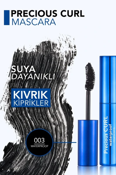 Flormar Precious Curl Yoğun Hacim & Kıvrım Veren Suya Dayanıklı Siyah Maskara 003 WATERPROOF - Resim 4
