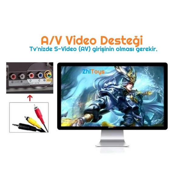 Zhltoys 620 Oyunlu Mini Retro Atari Oyun Konsolu Klasik Oyunlu Tv Atarisi 2 Kollu Oyun Konsolu - Resim 3