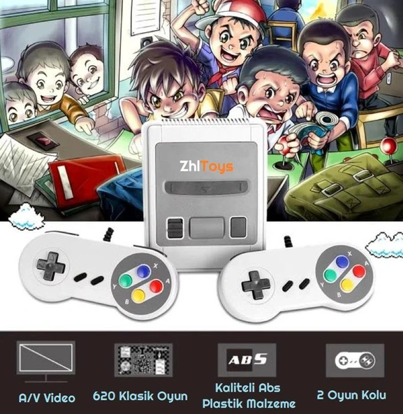 Zhltoys 620 Oyunlu Mini Retro Atari Oyun Konsolu Klasik Oyunlu Tv Atarisi 2 Kollu Oyun Konsolu - Resim 4