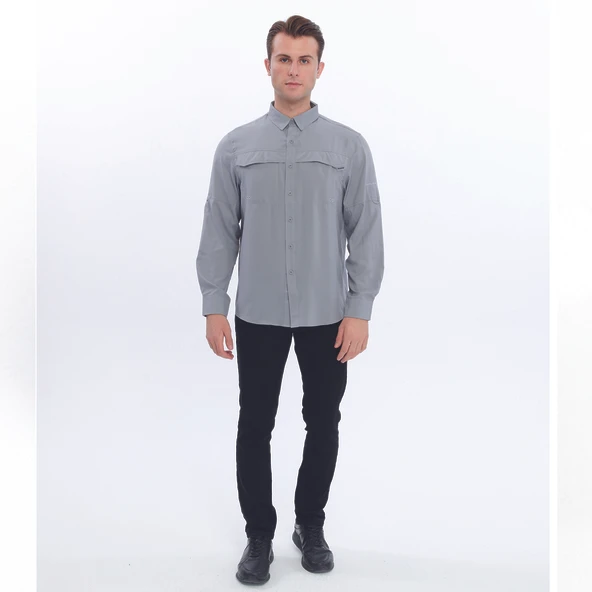FreeCamp Novella Erkek Gömlek-GRİ - Resim 10