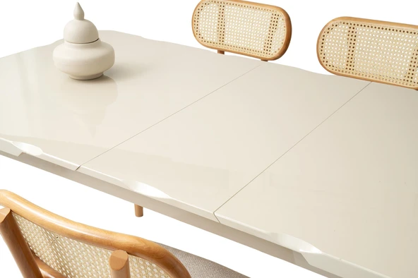 Duru Paris Mdf Lak Panel Açılır Yemek Masa Takımı 90x160 - Resim 9