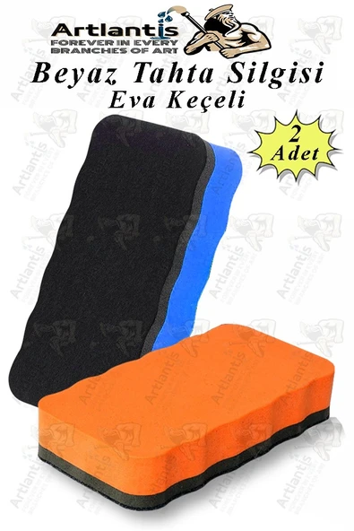 Yazı Tahta Silgisi Eva 2 Adet Beyaz Yazı Tahtası Silgisi Kaliteli Keçe Uçlu Eva Okul Sınıf Ofis Kuru Silgi