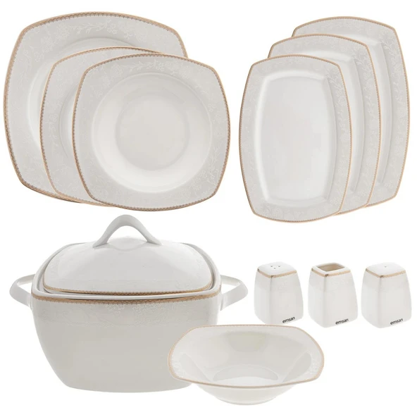 Emsan Açelya Porselen Yemek Takımı Yedek Parça Kare 600.15.01.0829