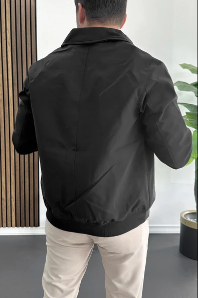 Erkek Normal Kalıp Mevsimlik Ceket Siyah Edw413 - Resim 3