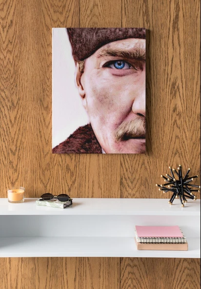 Atatürk Tablosu - Mavi Gözlü Atatürk Silueti