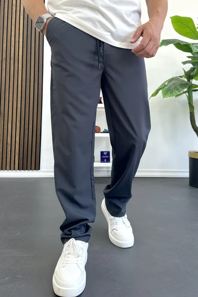 Erkek Beli Lastikli Jogger Pantolon Füme Edw394 ürün görseli