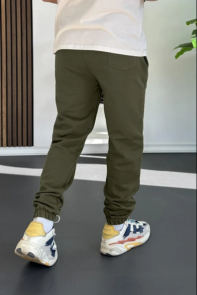 Erkek Fit Kesim Eşofman Altı Yeşil Edw229 - Resim 4