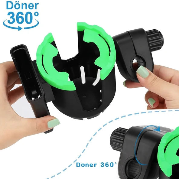 2’si 1 Arada Telefon ve Şişe Tutucu Bisiklet, Bebek Arabası, Scooter ve Tekerlekli Sandalyeler İçin - 4