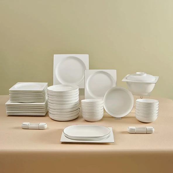 Karaca Red Carpet Collection Fine Pearl Extra Nish 58 Parça 12 Kişilik Yemek Takımı Platin ürün görseli 1