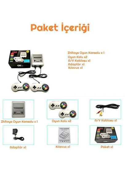 Zhltoys 620 Oyunlu Mini Retro Atari Oyun Konsolu Klasik Oyunlu Tv Atarisi 2 Kollu Oyun Konsolu - Resim 7