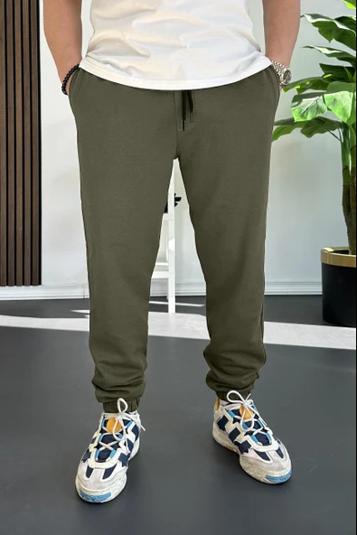 Erkek Fit Kesim Eşofman Altı Yeşil Edw229 - Resim 2