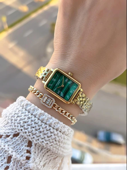 Lee Cooper Küçük Kasa Vintage Özel Tasarım 2 Yıl Garantili 3 Atm Kadın Kol Saati+Bileklik 08232.170 - Resim 2