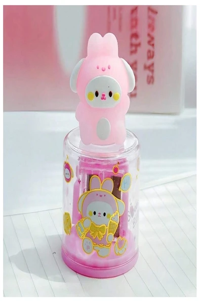 Mini Figürlü Sevimli 2 li Kalem Traş 2 Adet Hazneli Kalemtıraş Çift Bıçaklı Kalem Açacağı Figürlü No2 Jumbo ve Standart - 5