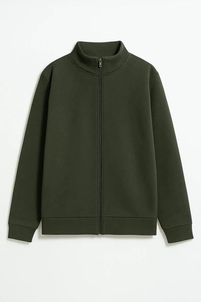 Kadın Fermuarlı İçi Polarlı Sweatshirt - 8