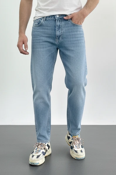 Erkek Boyfriend Geniş Kesim Kot Pantolon Açık Mavi Edw425 ürün görseli