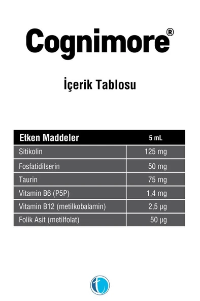 Cognimore Likit 150 ml Sitikolin Fosfatidilserin Taurin Şurup - Resim 2
