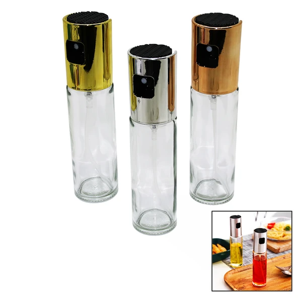 100 ML SPREY CAM YAĞDANLIK KROM - RENKLİ SPREY KAFA - İNCE UZUN ŞİŞE (5284) ürün görseli