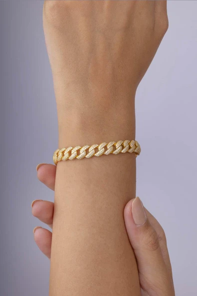 Gümüş Pazarım Altın Kaplama 925 Ayar Gümüş Gurmet Bileklik - 2