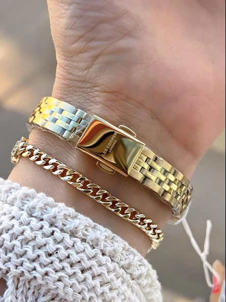 Lee Cooper Küçük Kasa Vintage Özel Tasarım 2 Yıl Garantili 3 Atm Kadın Kol Saati+Bileklik 08232.170 - Resim 3