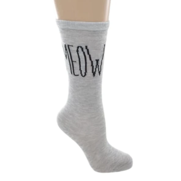 Kız Çocuk MEOW Yazılı Pamuklu Soket Çorap M00762 - Resim 6