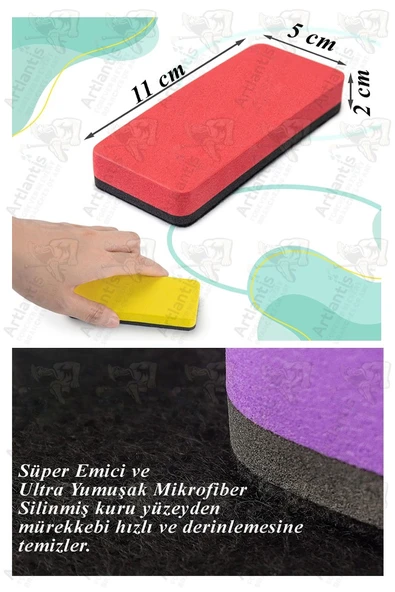 Yazı Tahta Silgisi Eva 3 Adet Beyaz Yazı Tahtası Silgisi Kaliteli Keçe Uçlu Eva Okul Sınıf Ofis Kuru Silgi - 2