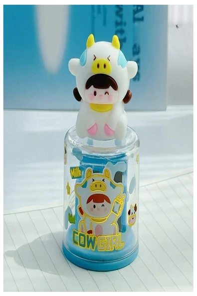 Mini Figürlü Sevimli 2 li Kalem Traş 2 Adet Hazneli Kalemtıraş Çift Bıçaklı Kalem Açacağı Figürlü NO1 Jumbo ve Standart - 6